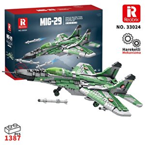Reobrix 33024 Savaşçı Sovyet Mikoyan Mig-29 Jet Uçak Yaratıcı Yapı Blok Seti Building Blocks - 1387 Parça