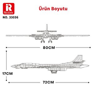 Reobrix 33036 Sovyet Tu-160 Strateji Bombardıman Jet Uçağı Yaratıcı Yapı Blok Seti (tu-160 Strategic Bomber Aircraft) - 1598 Parça