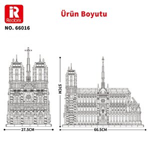 Reobrix 66016 Notre Dame Katedrali Yaratıcı Yapı Blok Seti Building Blocks (cathedral Of Notre Dame)- 8315parça