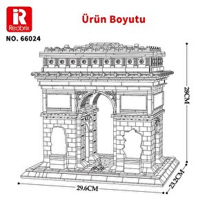 Reobrix 66024 Zafer Takı Yaratıcı Yapı Blok Seti Building Blocks (arch Of Triumph)- 3718 Parça