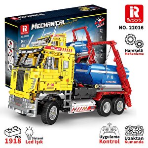 Reobrix Technic 22016 Çöp Yükleme Kamyonu (ship Loading Truck) Kumanda&motor Yaratıcı Yapı Blok Seti Building Blocks - 1918 Parça