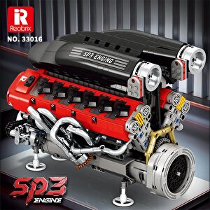 Reobrix Technic 33016 Ferrari Daytone Sp3 Motor Bataryalı&motorlu Yaratıcı Yapı Blok Seti Building Blocks - 1240 Parça