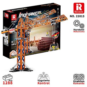 Reobrix Technic 22013 Kule Vinci Kumanda&motor Yaratıcı Yapı Blok Seti Building Blocks (tower Crane)- 1176 Parça