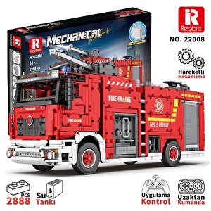 Reobrix Technic 22008 İtfaiye Kamyonu Kumandalı&motorlu Yapı Blok Seti Building Blocks (fire Ladder Truck)- 2692 Parça
