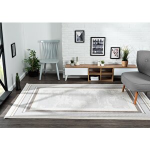 Trend Tr003s Bej Akrilik Pamuk Modern Yumuşak Mutfak Yatak Odası Salon Oturma Odası Halısı 120x180 cm