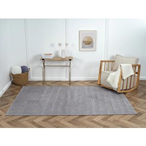 Lenda Ld005a Antrasit Kilim Gold Detaylı Ince Antialerjik Kaymaz Taban Makinada Yıkanabilir Halı 80x300 cm