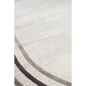 Trend 2803 Gri Oval Akrilik Salon Mutfak Yatak Odası Halısı Makinede Yıkanabilir 80x300 cm