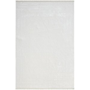 Elegance Eg005a Beyaz Halı Sedef Detaylı Modern Viskon Doğal Iplik Bambu Halı Tozu Az Salon Halısı 78x300 cm