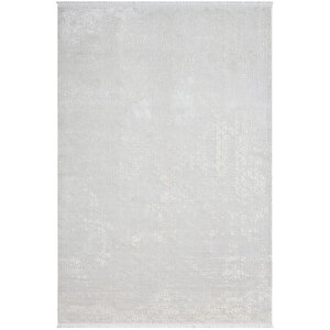 Elegance Eg014a Beyaz Halı Sedef Geometrik Detaylı Modern Viskon Doğal Iplik Bambu Halı Tozu Az 78x300 cm