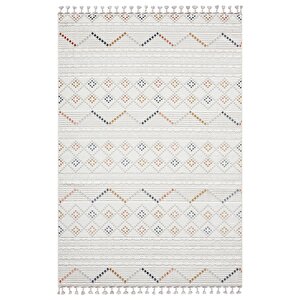 Sümer Sm012a Krem Rengi Halı Renkli Kilim Desenli Dekoratif Modern Antialerjik Salon Halısı 160x230 cm