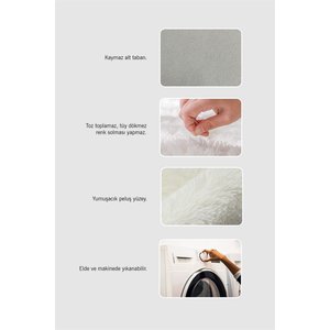 Beyaz Ayıcık Şekilli Peluş Halı