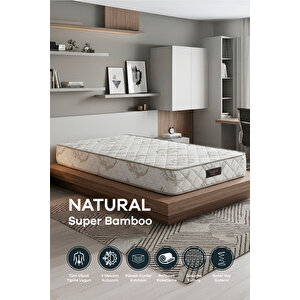 Full Ortopedik Natural Süper Bambu Yaylı Yatak 150x200 cm