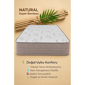 Full Ortopedik Natural Süper Bambu Yaylı Yatak 90x190 cm