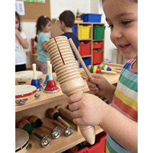Temel Ahşap Guiro Ritim Müzik Aleti 19 Cm