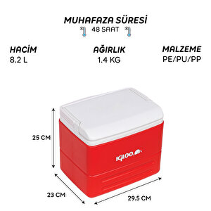 Igloo Elitecore Buzluk 8.2 Litre-kirmizi
