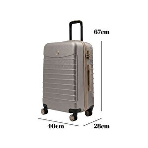 Orta Boy Valiz 4x2 Teker Taş-bej 1168