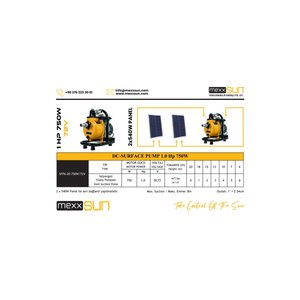 Mexxsun Dc Yüzey Pompa 1hp 750w (sfp6-20-750w/72v)