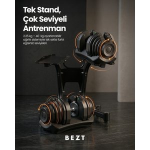 Pro Sports Ayarlanabilir Dambıl seti 2 X 40kg Kırmızı + Stand