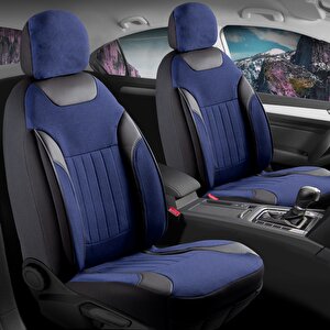 Renault Megane 2 Hatchback 2002-2006 Lüx Keten Oto Koltuk Kılıfı Ön Arka Takım Edition Mavi̇ Mavi