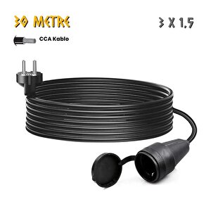 Sgs Kauçuk Uzatma Kablosu Cca 3x1.5 - Tekli Dişi Priz - 30 Mt.