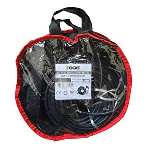 Sgs Kauçuk Uzatma Kablosu Cca 3x1.5 - Tekli Dişi Priz - 30 Mt.