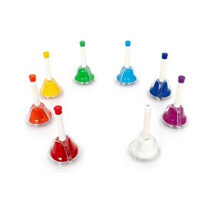 Renkli Basmalı Nota El Zili Seti 8li 15 Cm