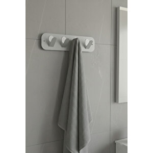 Açık Gri Galvaniz Metal Çok Amaçlı Askılık - Modern Banyo Ve Antre Askısı