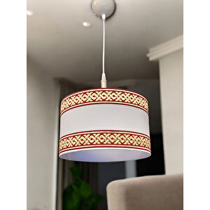 Bordo Gold Dokuma Şeri̇tli̇ Sarkit Avi̇ze Krem Rengi̇