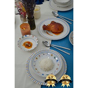 Dalya 18 Parça 6 Kişilik Porselen Yemek Takımı