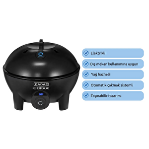 Cadac Ebraai 40 Elektrikli Barbekü - 2.3 Kw, Led Ekranlı, Taşıma Çantalı, Balkon & Teras Mangalı