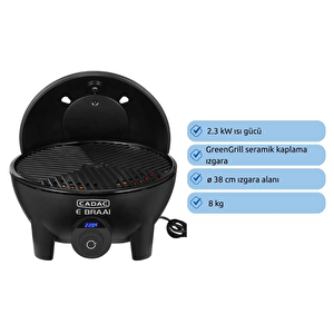 Cadac Ebraai 40 Elektrikli Barbekü - 2.3 Kw, Led Ekranlı, Taşıma Çantalı, Balkon & Teras Mangalı