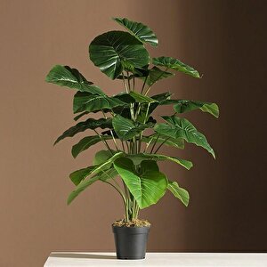 Yapay Çiçek Saksıda Pothos Yeşil 18dal 60cm Salon Çiçeği Yapay Bitki