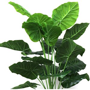 Yapay Çiçek Saksıda Pothos Yeşil 18dal 60cm Salon Çiçeği Yapay Bitki