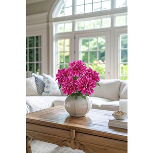 Yapay Çiçek Fuşya 7li Yıldız Çiçeği Demeti 40*30cm