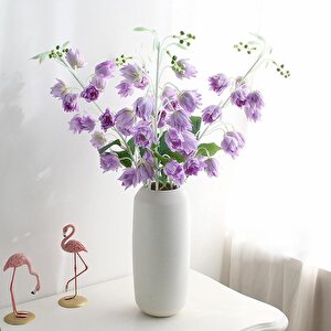 Yapay Çiçek Çan Çiçeği Lila 85cm Tek Dal Kumaş Çiçek Uzun Dal