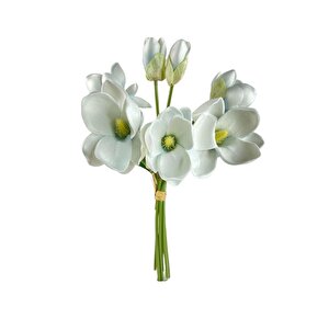 Yapay Çiçek Manolya Letex Eva Magnolia 33cm Pudra Uçuk Mavi