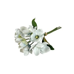 Yapay Çiçek Manolya Letex Eva Magnolia 33cm Pudra Uçuk Mavi