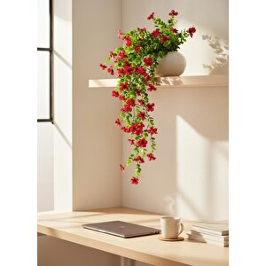 Yapay Çiçek Fuşya Sarkan Mineli Okaliptus Şimşir Yapay Sarmaşık 5dal 60cm