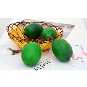Yapay Limon Yeşil  Limon Dekoratif Sahte Yapay Meyve