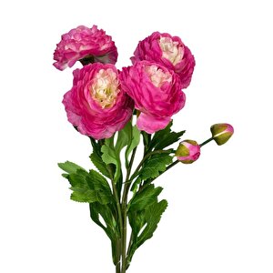 Yapay Çiçek Şakayık Çiçeği Fuşya Renk 2 Çiçek 1 Tomurcuk 50cm