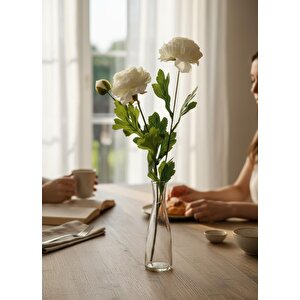Yapay Çiçek Şakayık Çiçeği Beyaz Renk 2 Çiçek 1 Tomurcuk 50cm