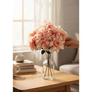 Yapay Çiçek Pembe Açık 7li Yıldız Çiçeği Demeti 40*30cm