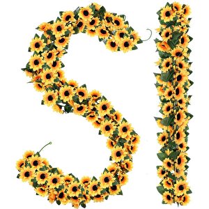 Yapay Çiçek Ay Çiçeği Tak Organizasyon Nişan Düğün Dekor Çiçeği Süsleme Tag 25x150cm