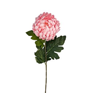 Yapay Çiçek Krizantem Pembe Açık 90cm Tek Dal Kumaş Çiçek Uzun Dal