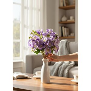Yapay Çiçek Lila Yasemin Çiçeği Demeti 4 Dallı Buket 40*20cm