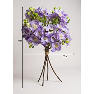 Yapay Çiçek Lila Yasemin Çiçeği Demeti 4 Dallı Buket 40*20cm