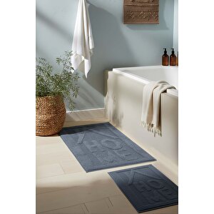 Home Kabartmalı Pamuklu 2’li Banyo & Klozet Paspas Takımı