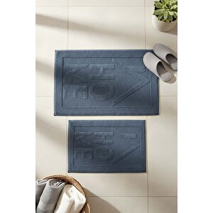 Home Kabartmalı Pamuklu 2’li Banyo & Klozet Paspas Takımı