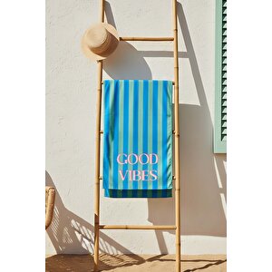 Good Vibes Çizgili Plaj Havlusu 70x150 Cm