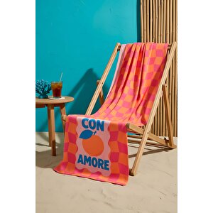 Con Amore Çizgili Plaj Havlusu 70x150 Cm